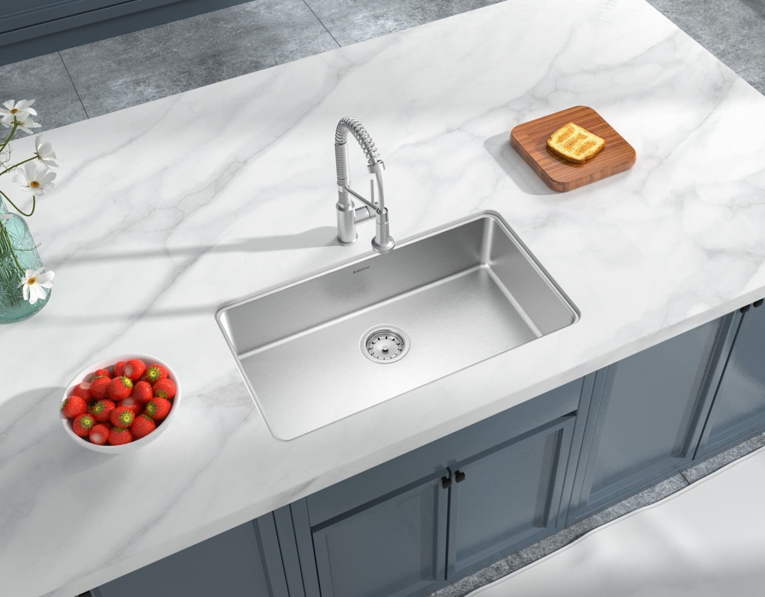 undermount stainless kitchen sink single bowl