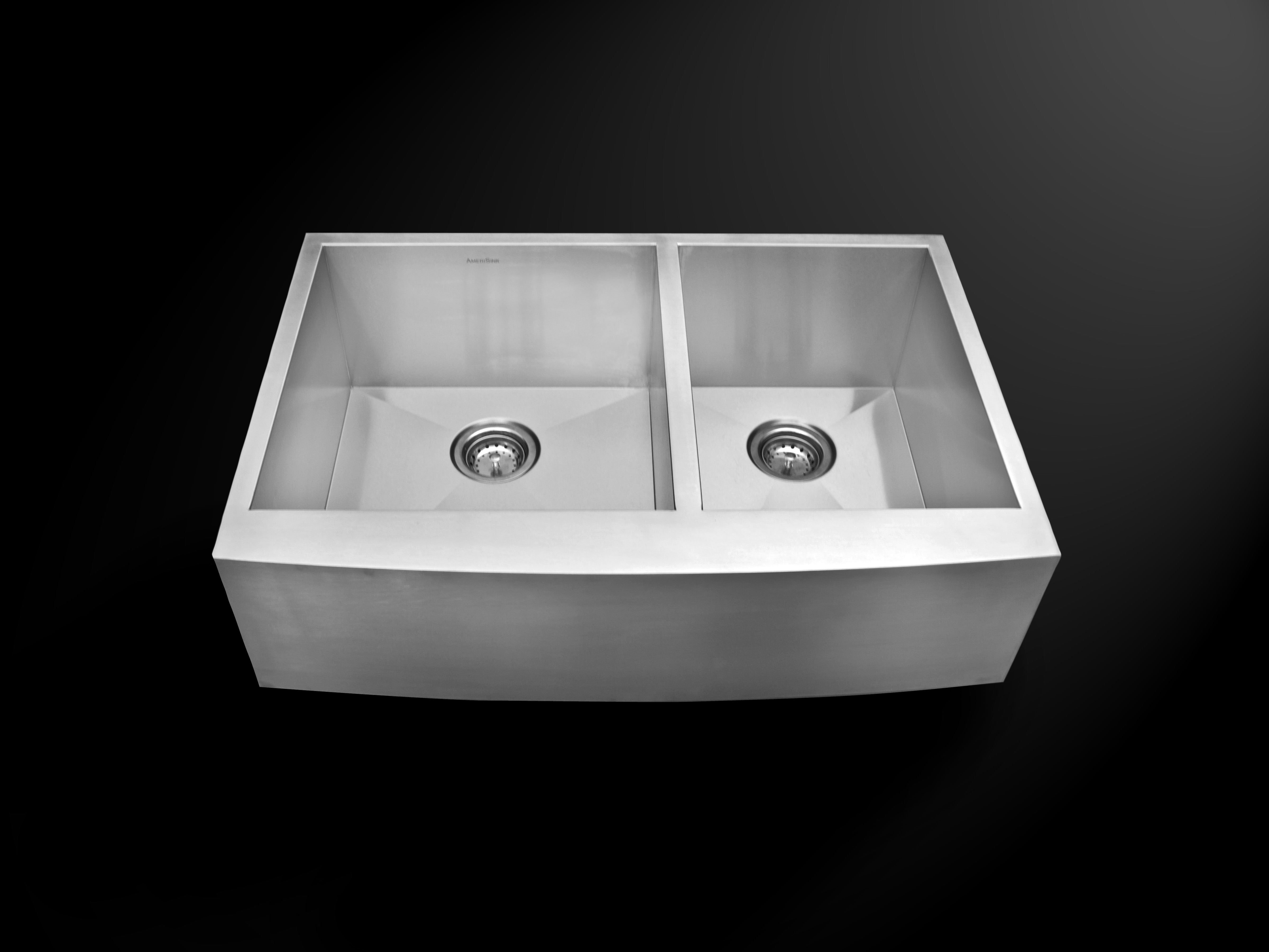 AS366 31.25 x 17.95 x 10/10 18G Low Divider Double Bowl Undermount  Legend Stainless Steel Kitchen Sink - AmeriSink