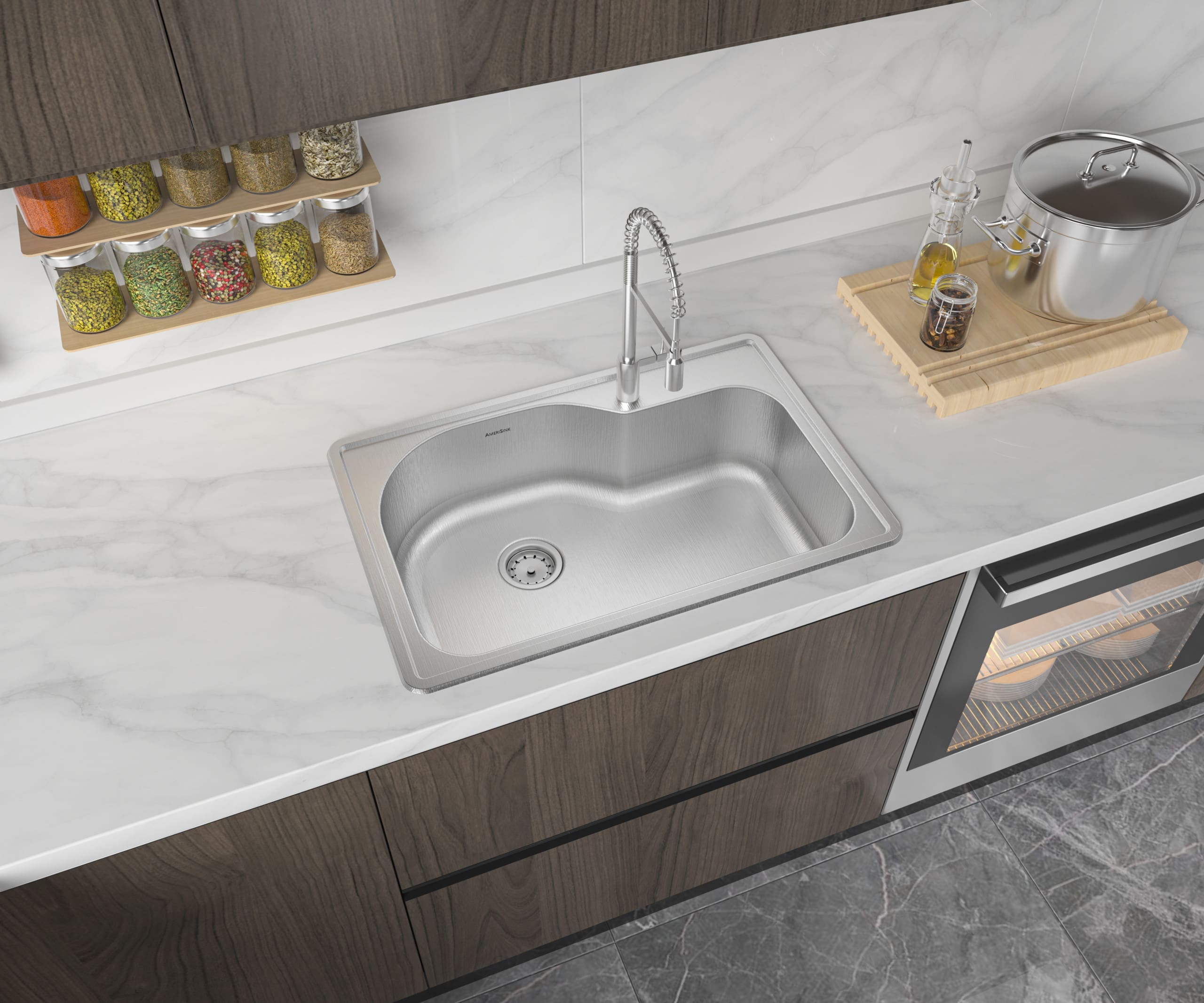 oversized double bowl top mount kitchen sink